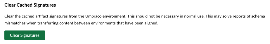 Clear cached signatures