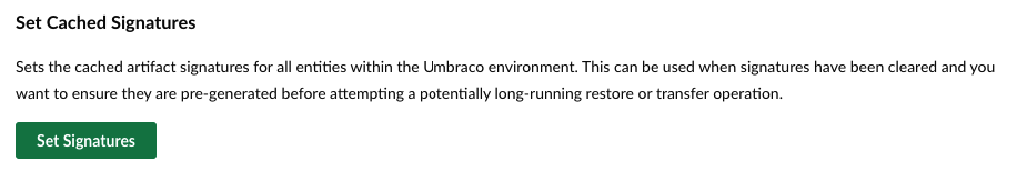 Set cached signatures